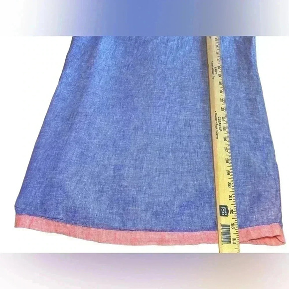 Sigrid Olsen Linen Shift Dress Womens medium Blue Pink Short Casual Sleeveless - Picture 8 of 10